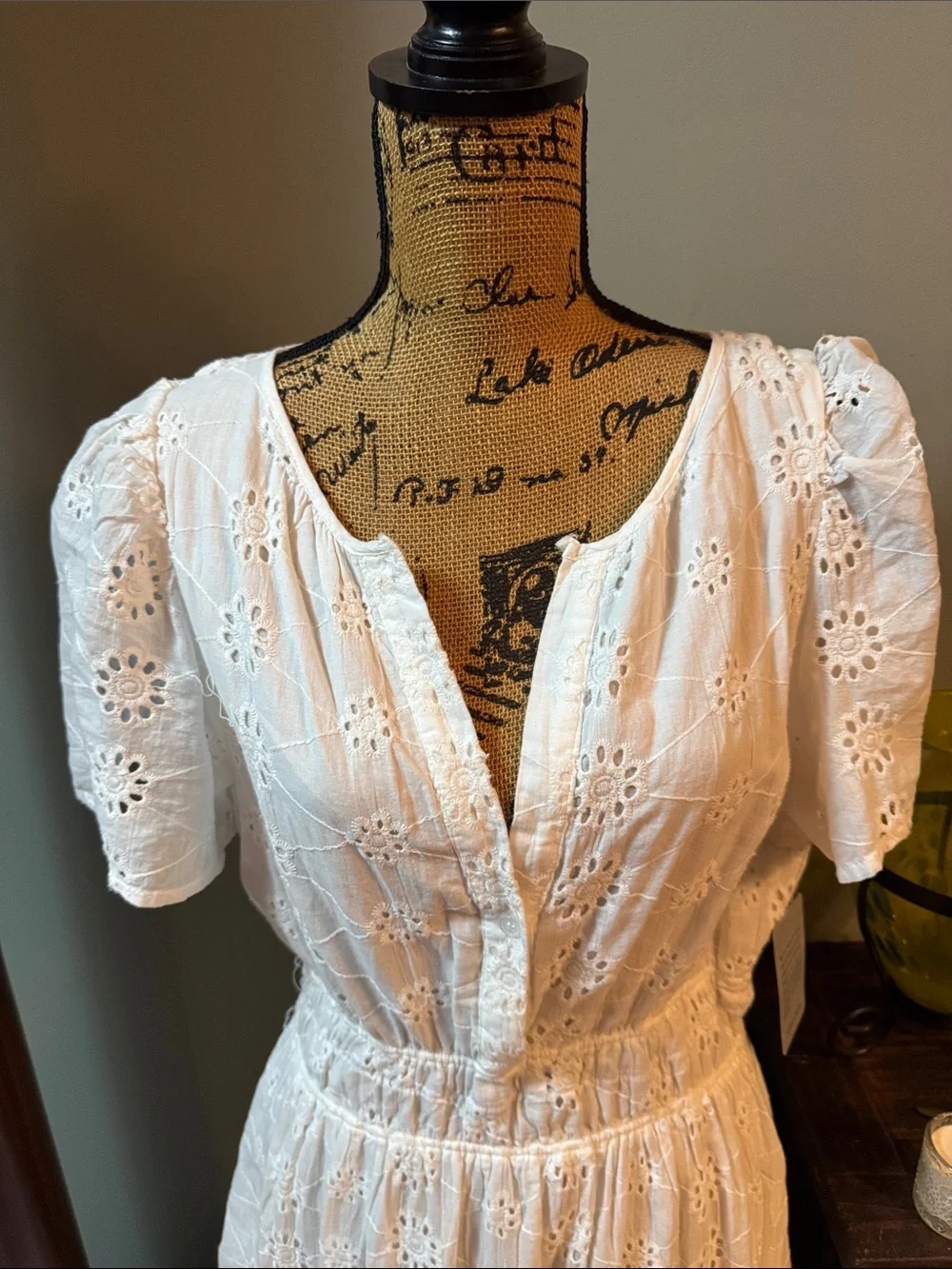 Stitchdrop White Eyelet Dress. Size XL. NWT. Measurements below - Picture 2 of 14